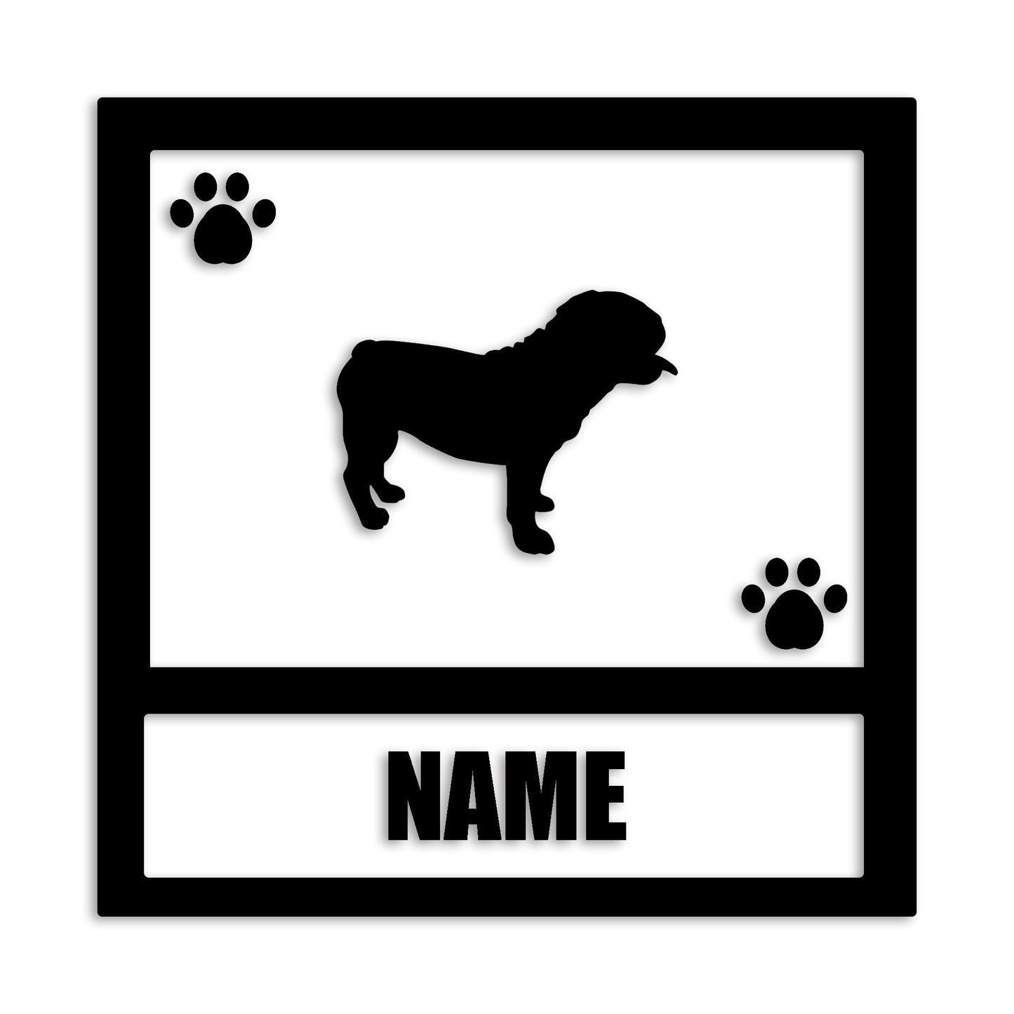 ブルドック 文字入れ可能 ペット 犬 カッティング ステッカー (st-139-87)