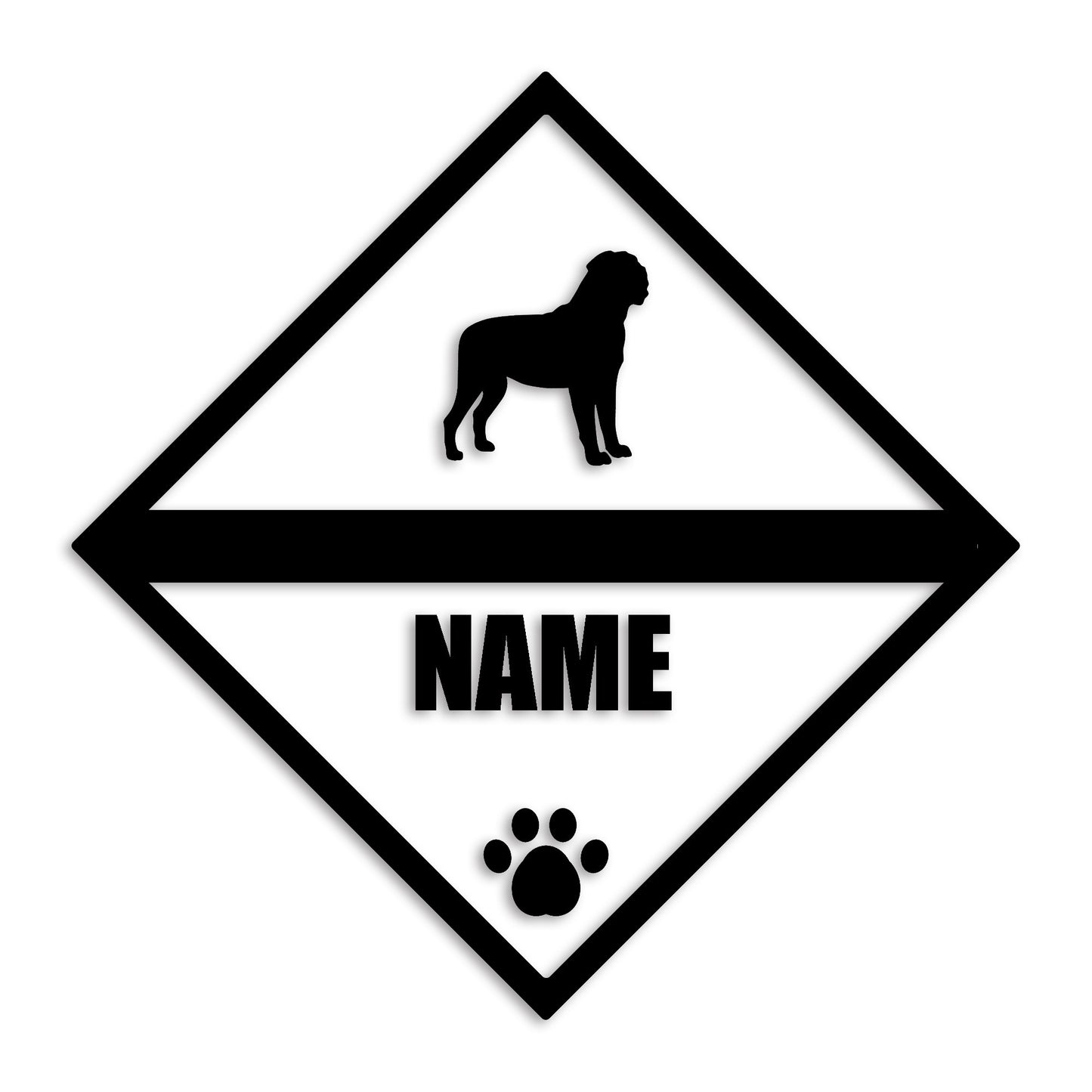 マスティフ 文字入れ可能 ペット 犬 カッティング ステッカー (st-140-103)