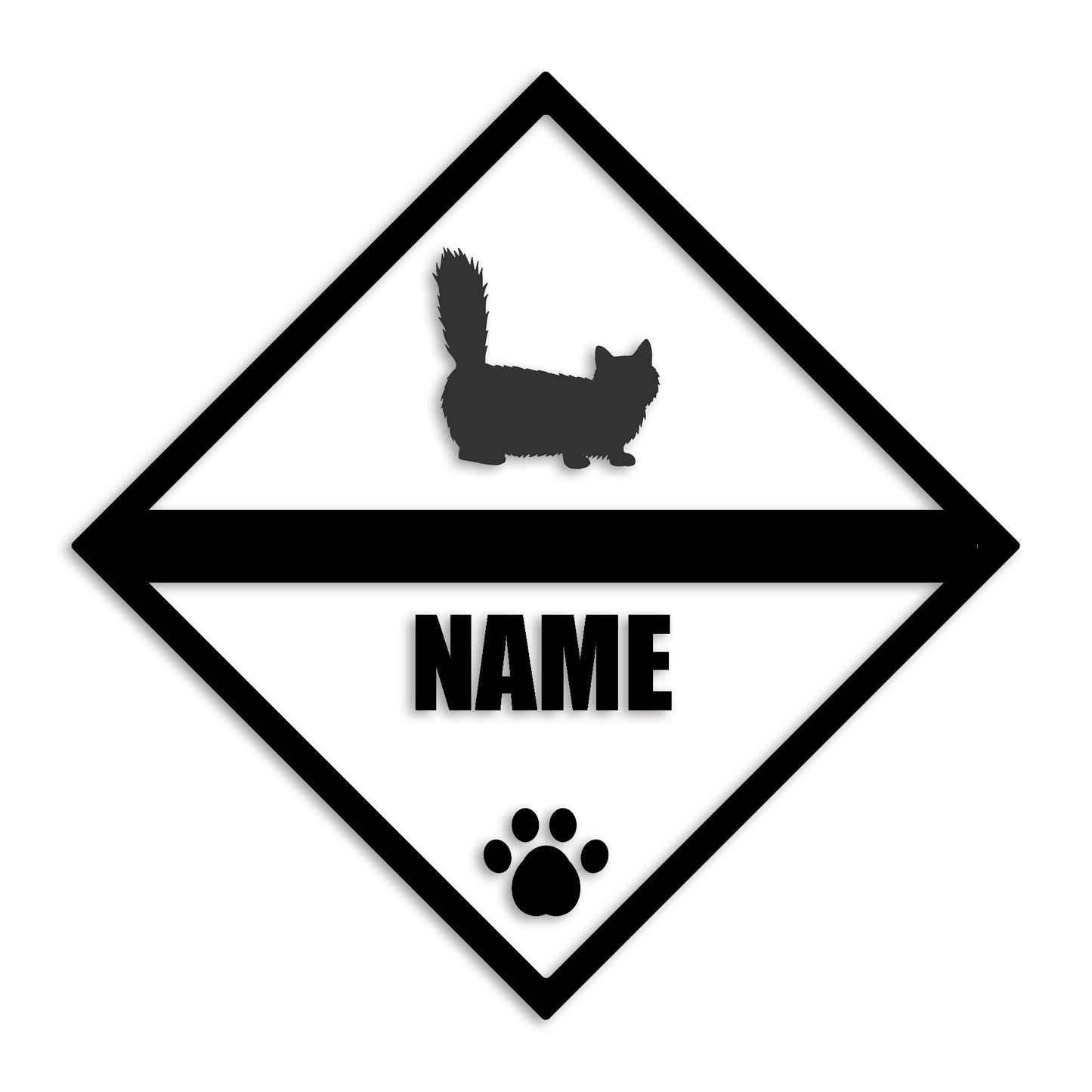 マンチカン 文字入れ可能 ペット 猫 カッティング ステッカー (st-140-171)