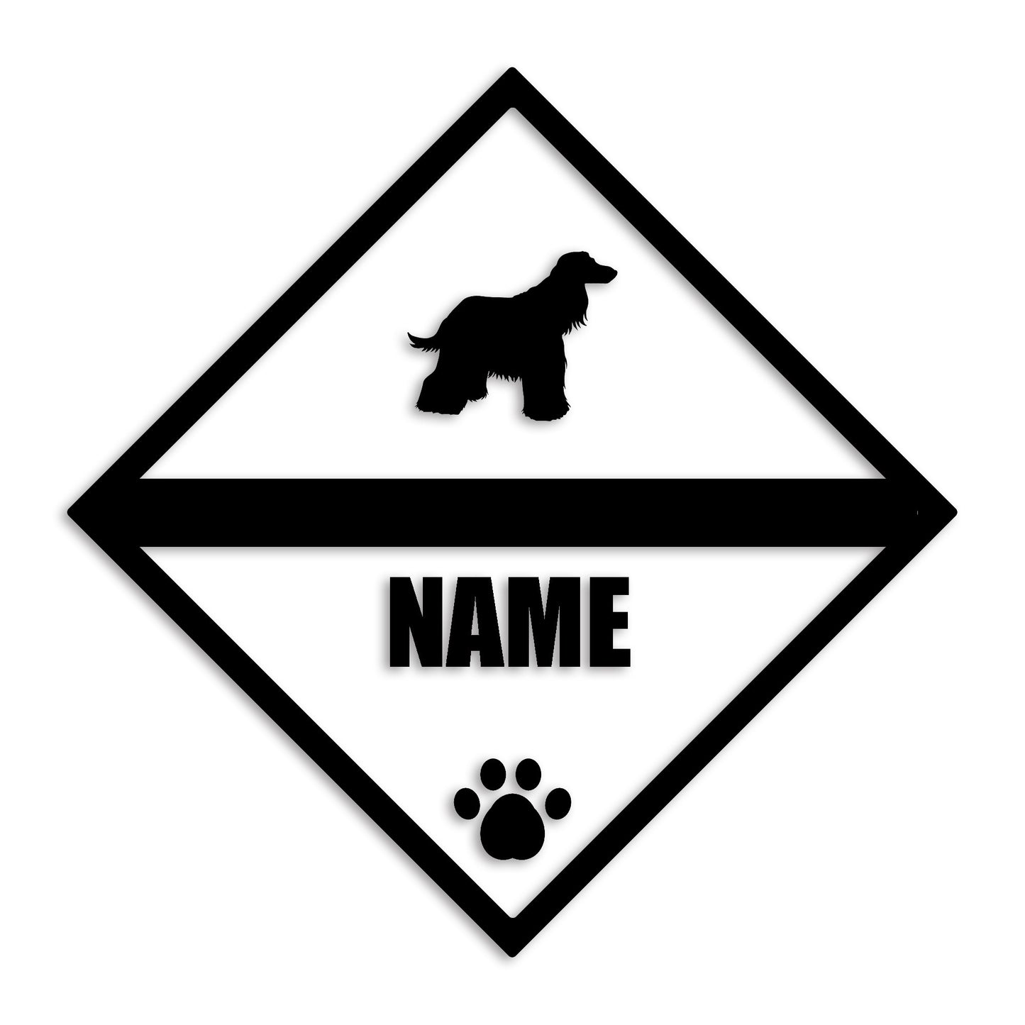 アフガンハウンド 文字入れ可能 ペット 犬 カッティング ステッカー (st-140-3)