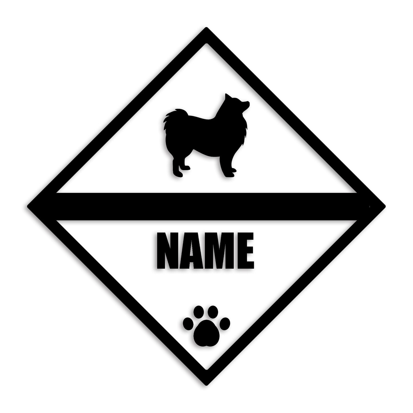 スピッツ 文字入れ可能 ペット 犬 カッティング ステッカー (st-140-37)