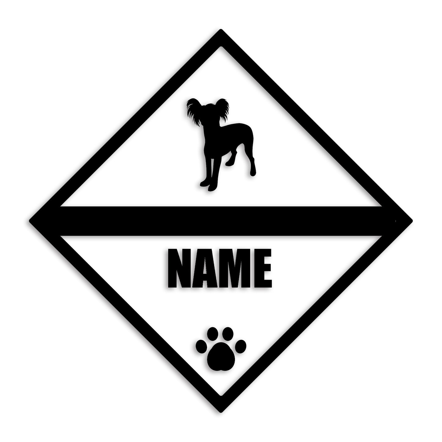 チャイニーズクレステッドドッグ 文字入れ可能 ペット 犬 カッティング ステッカー (st-140-49)