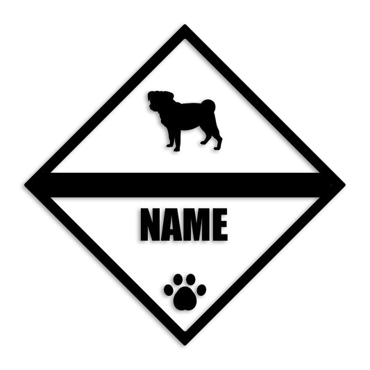 パグ 文字入れ可能 ペット 犬 カッティング ステッカー (st-140-65)