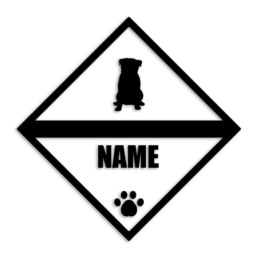 パグ 文字入れ可能 ペット 犬 カッティング ステッカー (st-140-66)