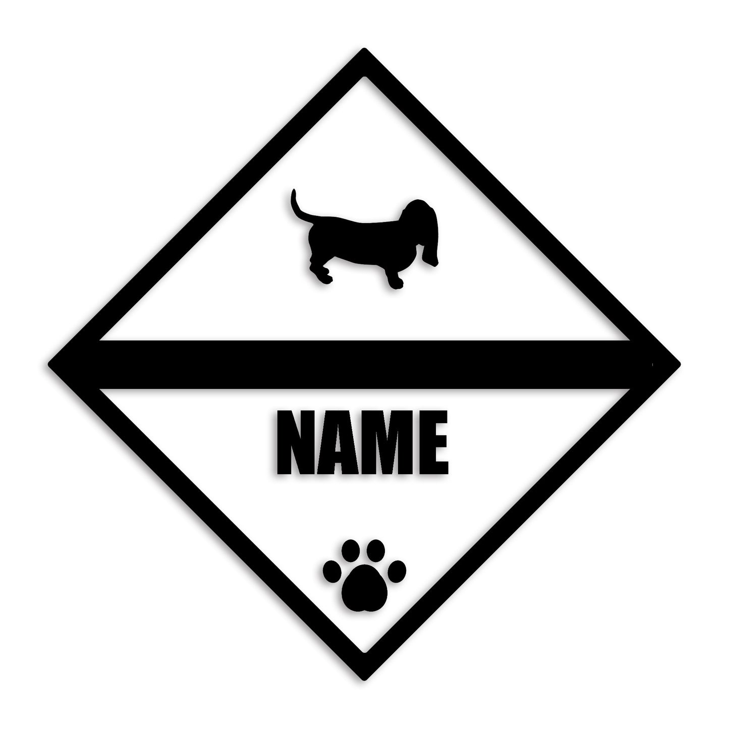 バセットハウンド 文字入れ可能 ペット 犬 カッティング ステッカー (st-140-68)