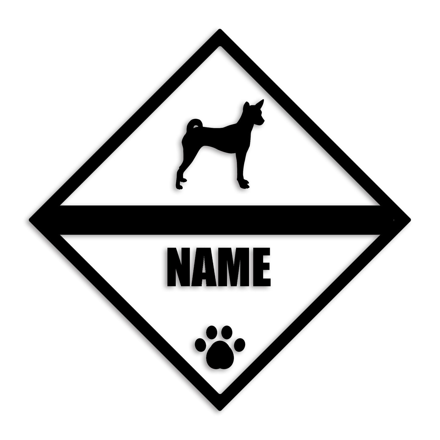 バセンジー 文字入れ可能 ペット 犬 カッティング ステッカー (st-140-69)