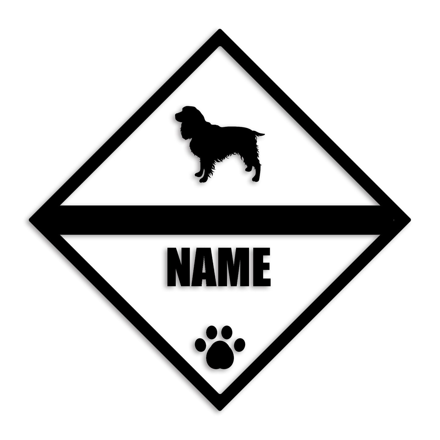 イングリッシュスプリンガ 文字入れ可能 ペット 犬 カッティング ステッカー (st-140-7)