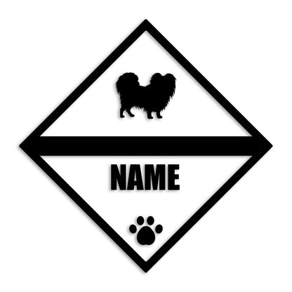 パピヨン 文字入れ可能 ペット 犬 カッティング ステッカー (st-140-74)