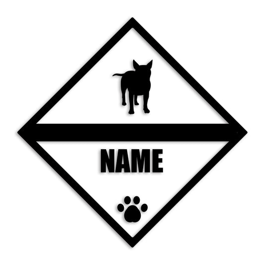 ブルテリア 文字入れ可能 ペット 犬 カッティング ステッカー (st-140-84)