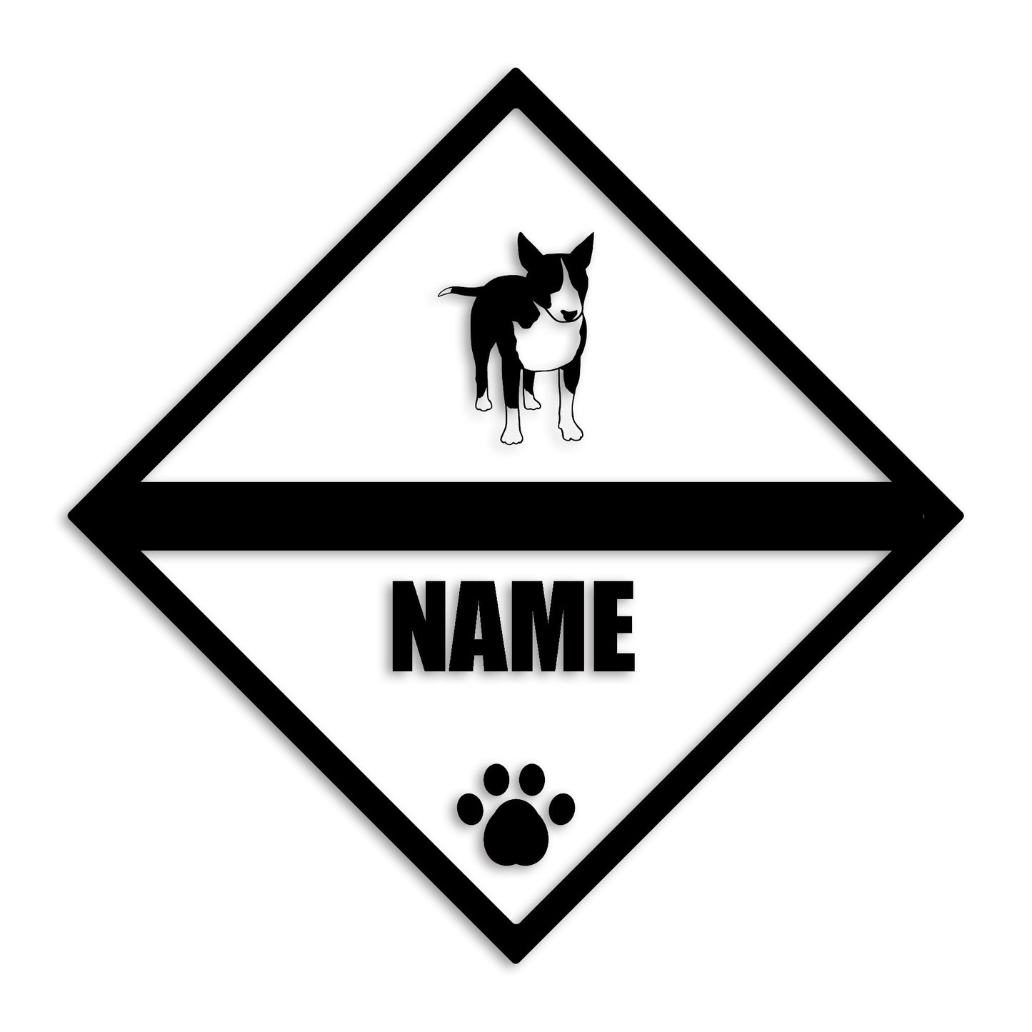 ブルテリア 文字入れ可能 ペット 犬 カッティング ステッカー (st-140-85)