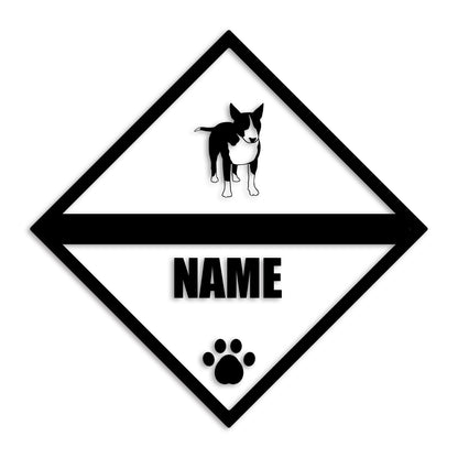 ブルテリア 文字入れ可能 ペット 犬 カッティング ステッカー (st-140-85)