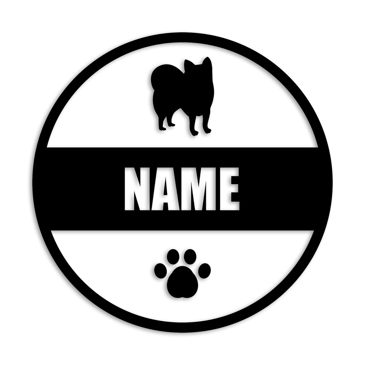 ポメラニアン 文字入れ可能 ペット 犬 カッティング ステッカー (st-142-100)