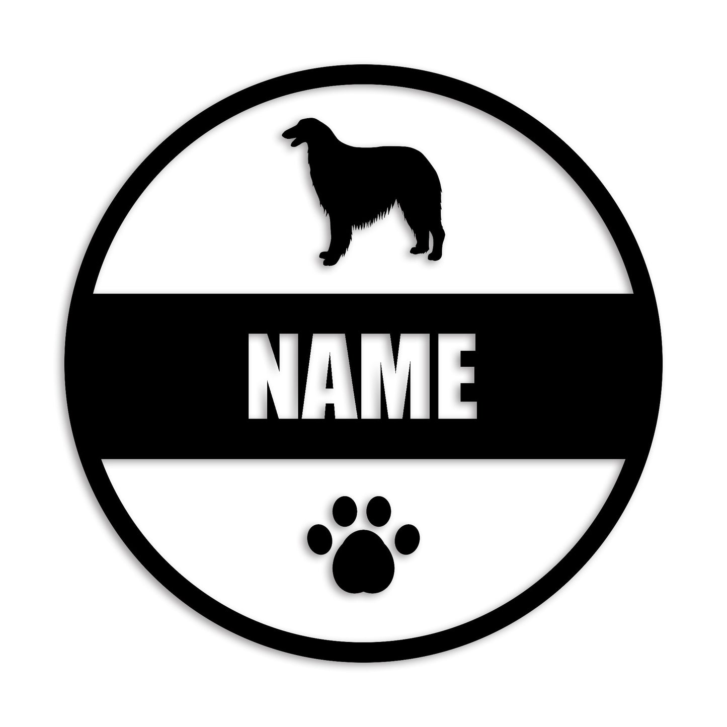 ボルゾイ 文字入れ可能 ペット 犬 カッティング ステッカー (st-142-102)