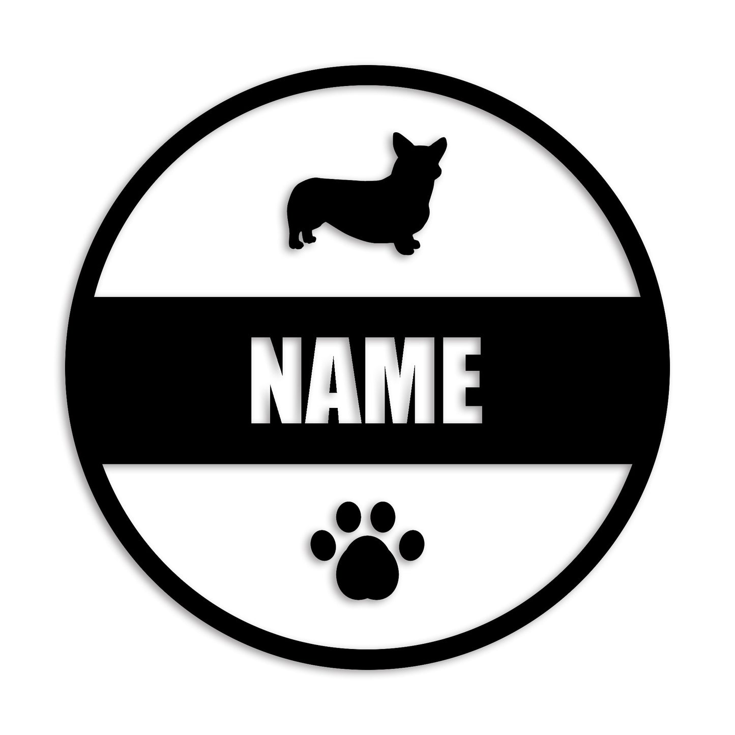 ウェルシュコーギー 文字入れ可能 ペット 犬 カッティング ステッカー (st-142-11)