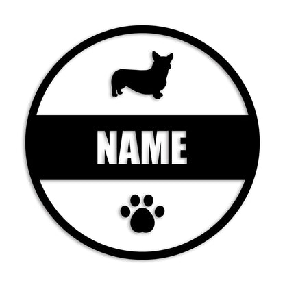 ウェルシュコーギー 文字入れ可能 ペット 犬 カッティング ステッカー (st-142-11)