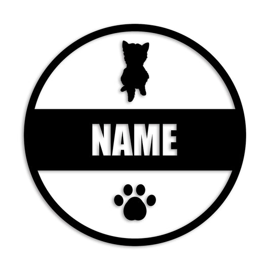 ヨークシャーテリア 文字入れ可能 ペット 犬 カッティング ステッカー (st-142-112)