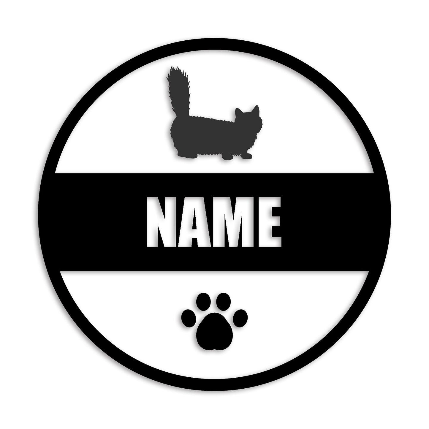 マンチカン 文字入れ可能 ペット 猫 カッティング ステッカー (st-142-171)