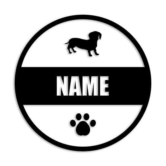 ダックスフンド 文字入れ可能 ペット 犬 カッティング ステッカー (st-142-43)