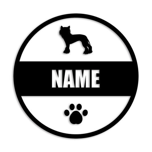 チャイニーズクレステッドドッグ 文字入れ可能 ペット 犬 カッティング ステッカー (st-142-48)