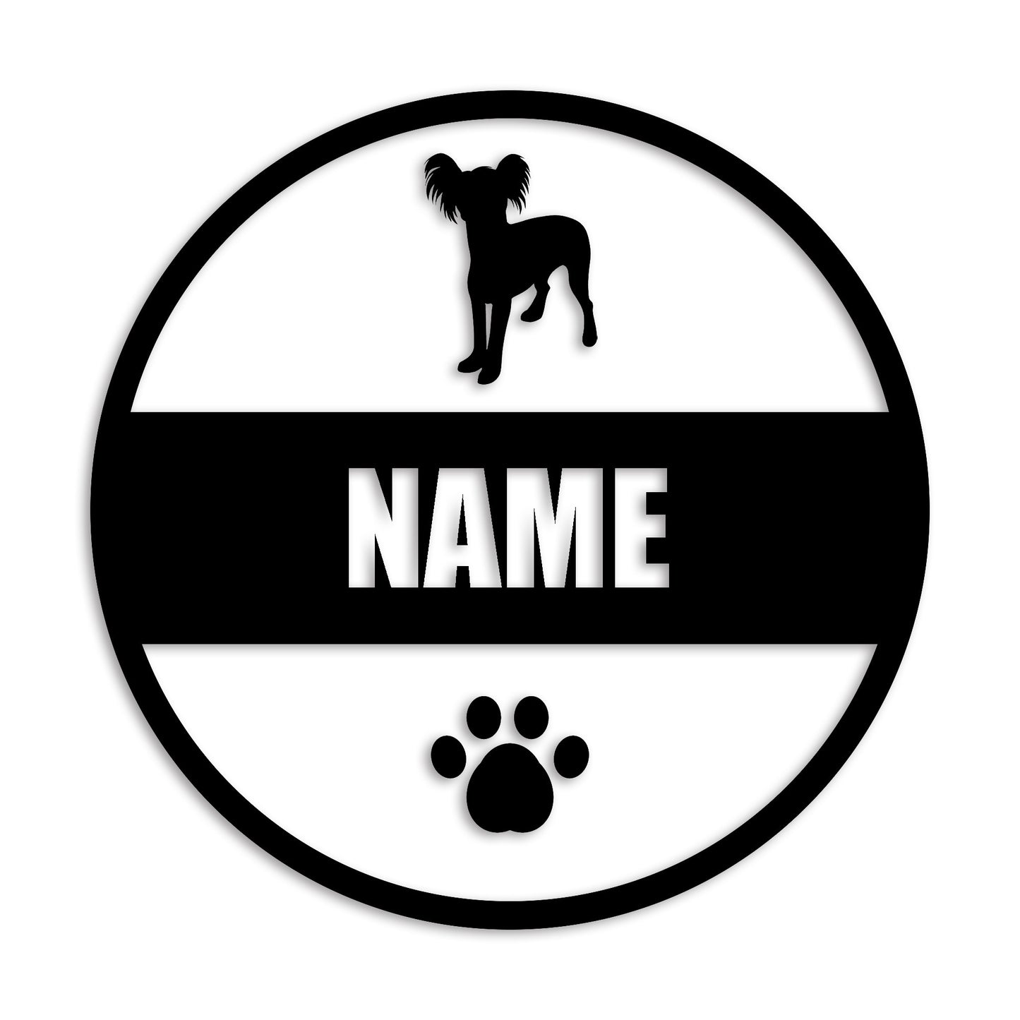 チャイニーズクレステッドドッグ 文字入れ可能 ペット 犬 カッティング ステッカー (st-142-49)