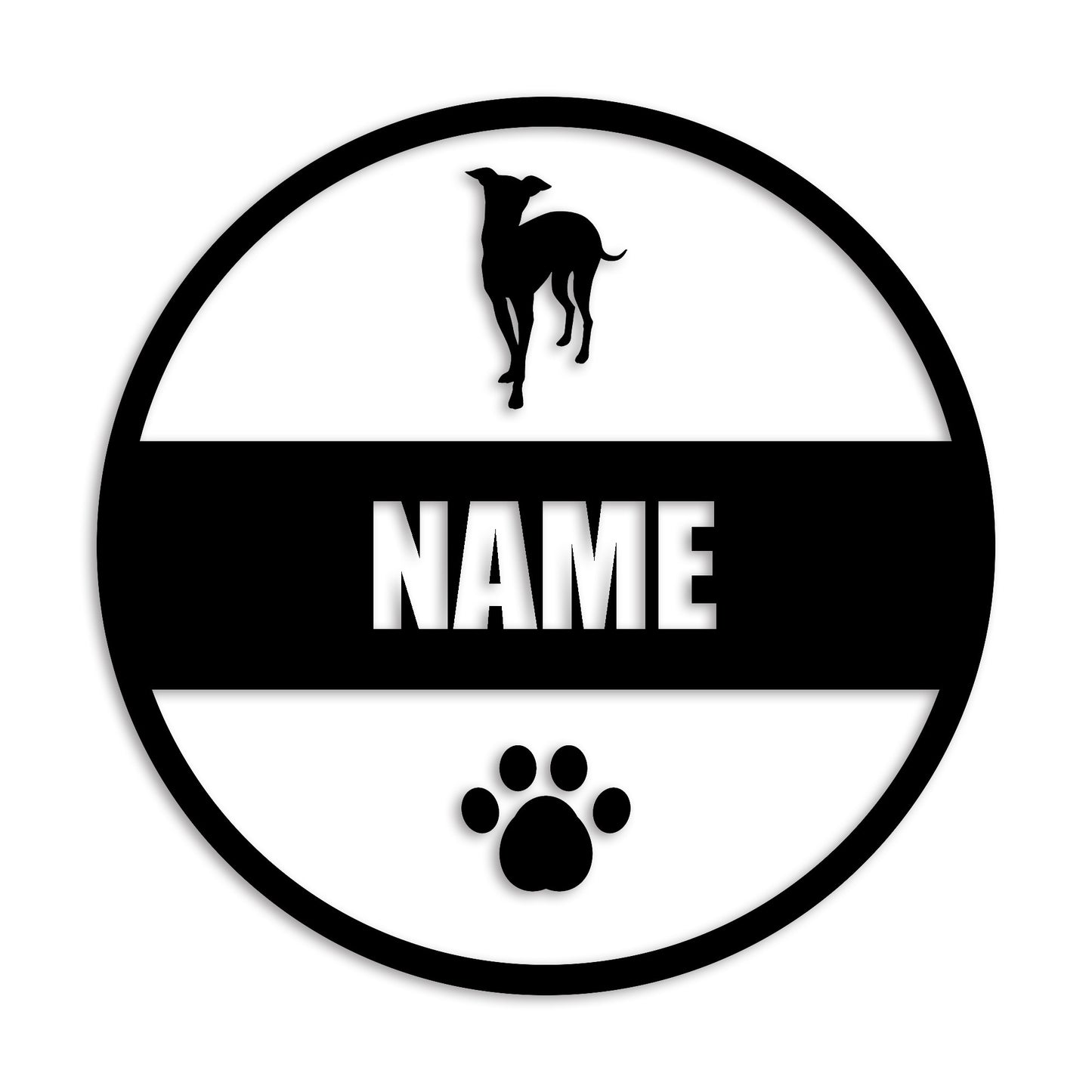 イタリアングレーハウンド 文字入れ可能 ペット 犬 カッティング ステッカー (st-142-6)