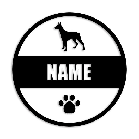 ドーベルマン 文字入れ可能 ペット 犬 カッティング ステッカー (st-142-61)