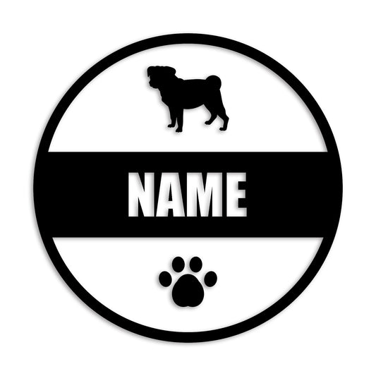 パグ 文字入れ可能 ペット 犬 カッティング ステッカー (st-142-65)