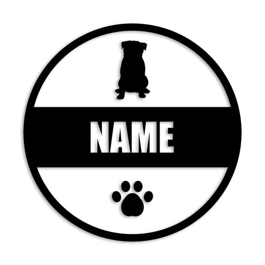 パグ 文字入れ可能 ペット 犬 カッティング ステッカー (st-142-66)