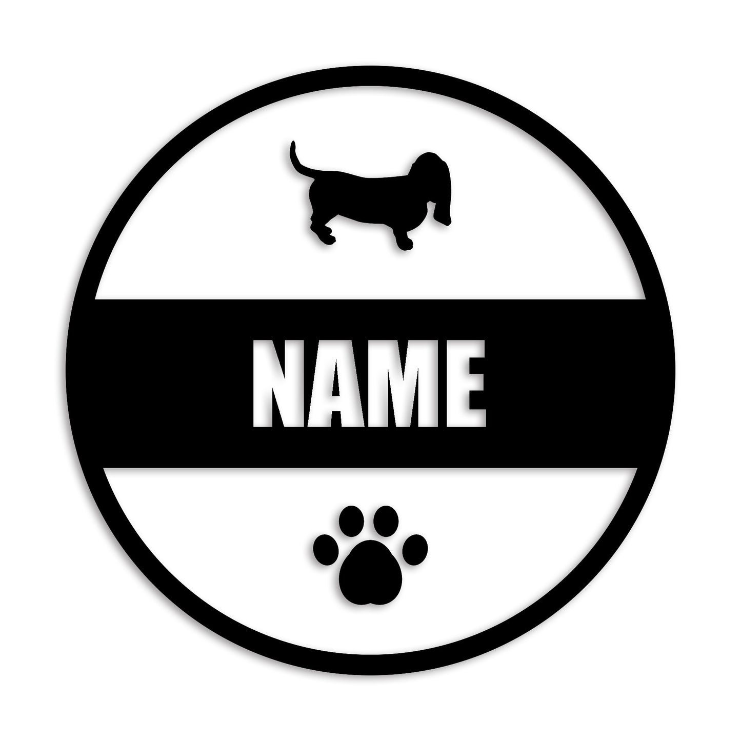 バセットハウンド 文字入れ可能 ペット 犬 カッティング ステッカー (st-142-68)