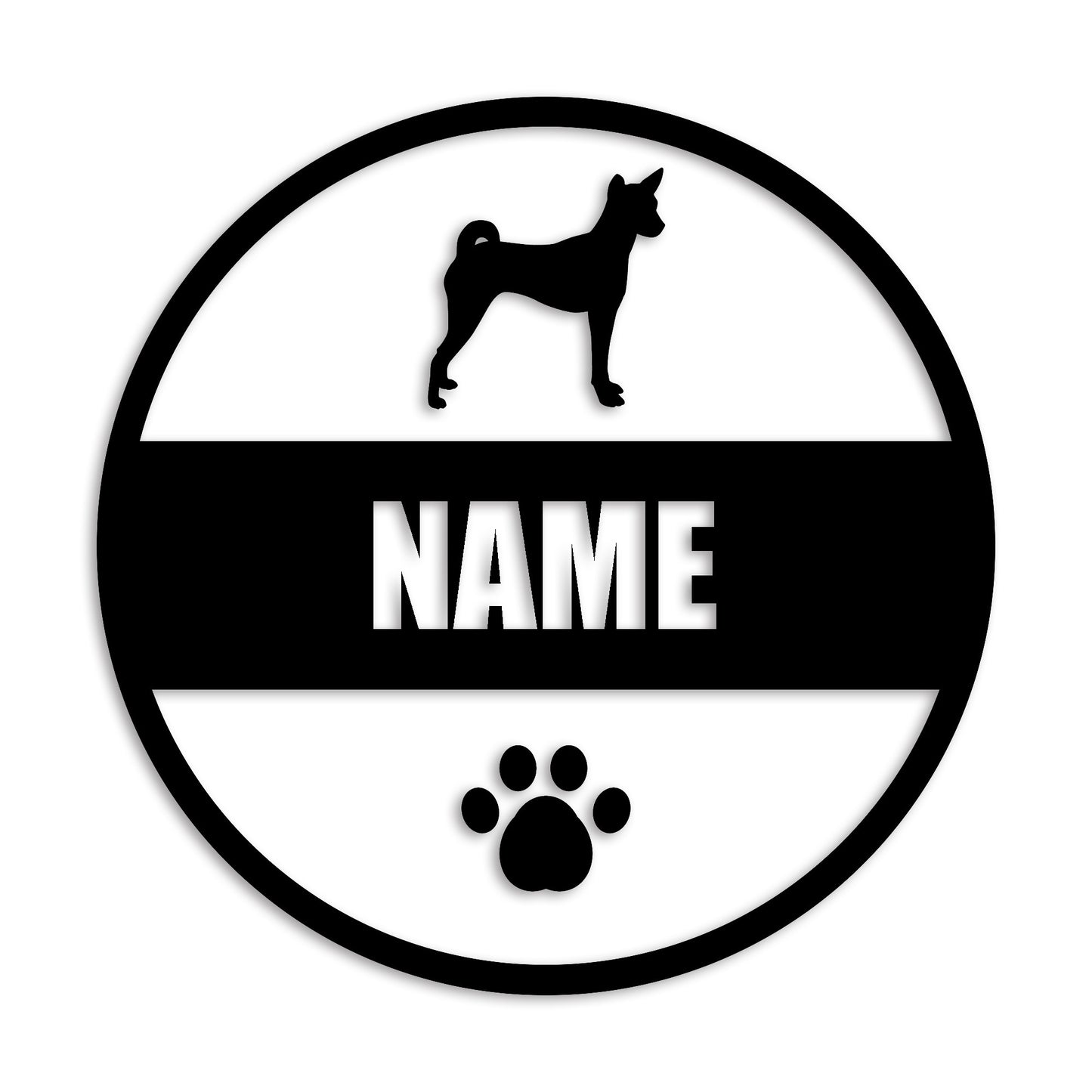 バセンジー 文字入れ可能 ペット 犬 カッティング ステッカー (st-142-69)