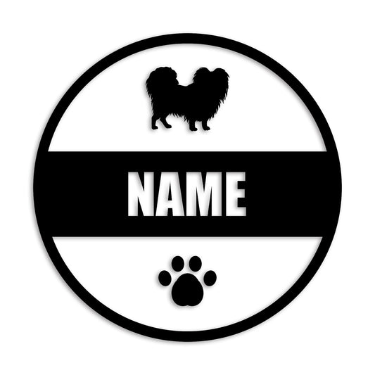 パピヨン 文字入れ可能 ペット 犬 カッティング ステッカー (st-142-74)