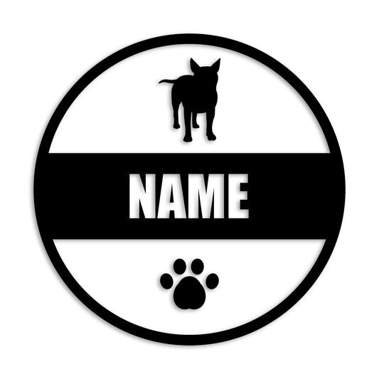 ブルテリア 文字入れ可能 ペット 犬 カッティング ステッカー (st-142-84)