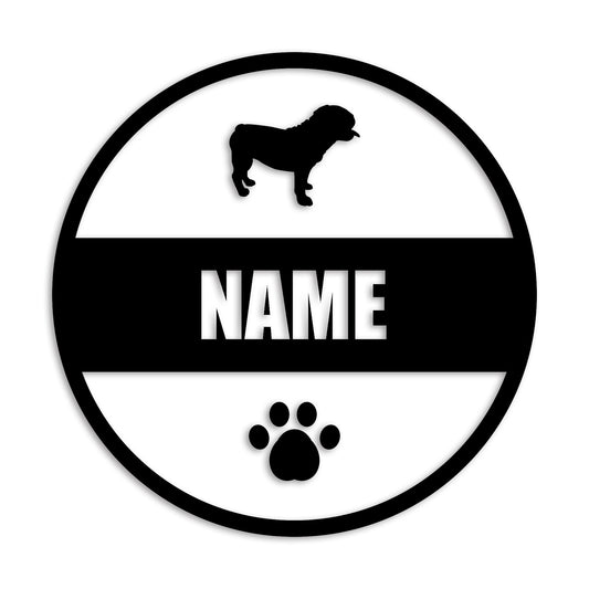 ブルドック 文字入れ可能 ペット 犬 カッティング ステッカー (st-142-87)