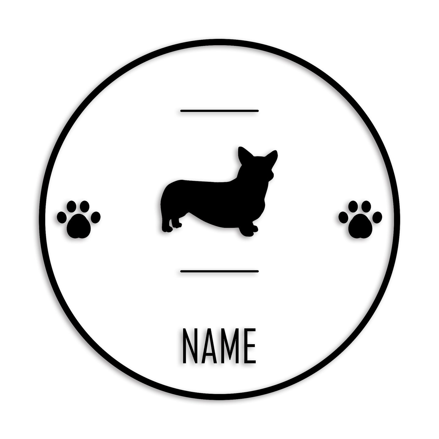 ウェルシュコーギー 文字入れ可能 ペット 犬 カッティング ステッカー (st-143-11)