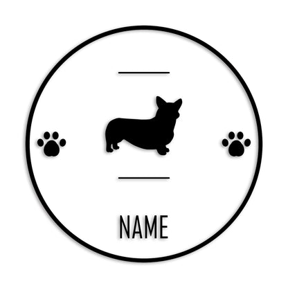 ウェルシュコーギー 文字入れ可能 ペット 犬 カッティング ステッカー (st-143-11)