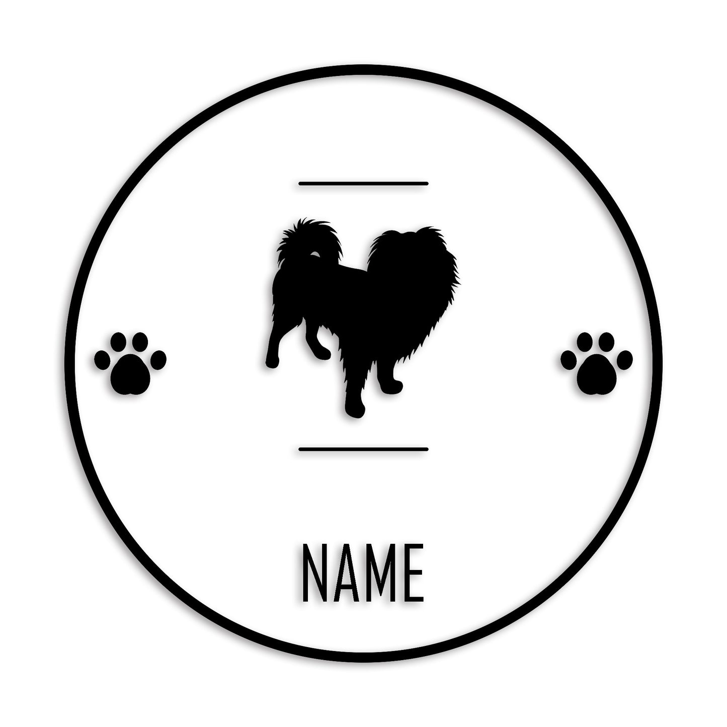 狆 ちん 文字入れ可能 ペット 犬 カッティング ステッカー (st-143-130)