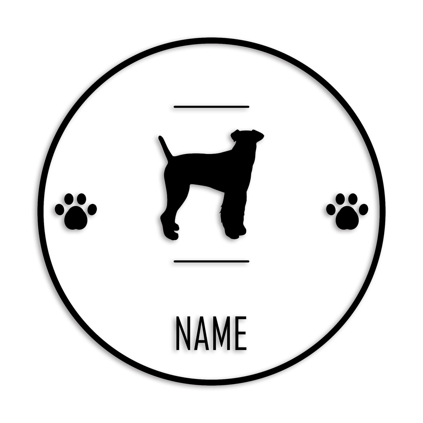 エアデール 文字入れ可能 ペット 犬 カッティング ステッカー (st-143-14)