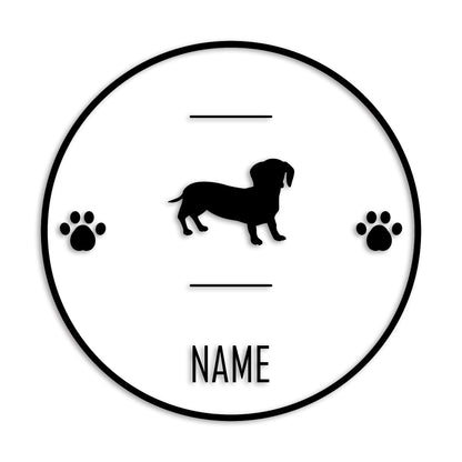 ダックスフンド 文字入れ可能 ペット 犬 カッティング ステッカー (st-143-43)