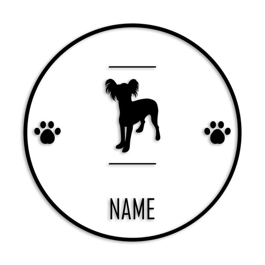 チャイニーズクレステッドドッグ 文字入れ可能 ペット 犬 カッティング ステッカー (st-143-49)