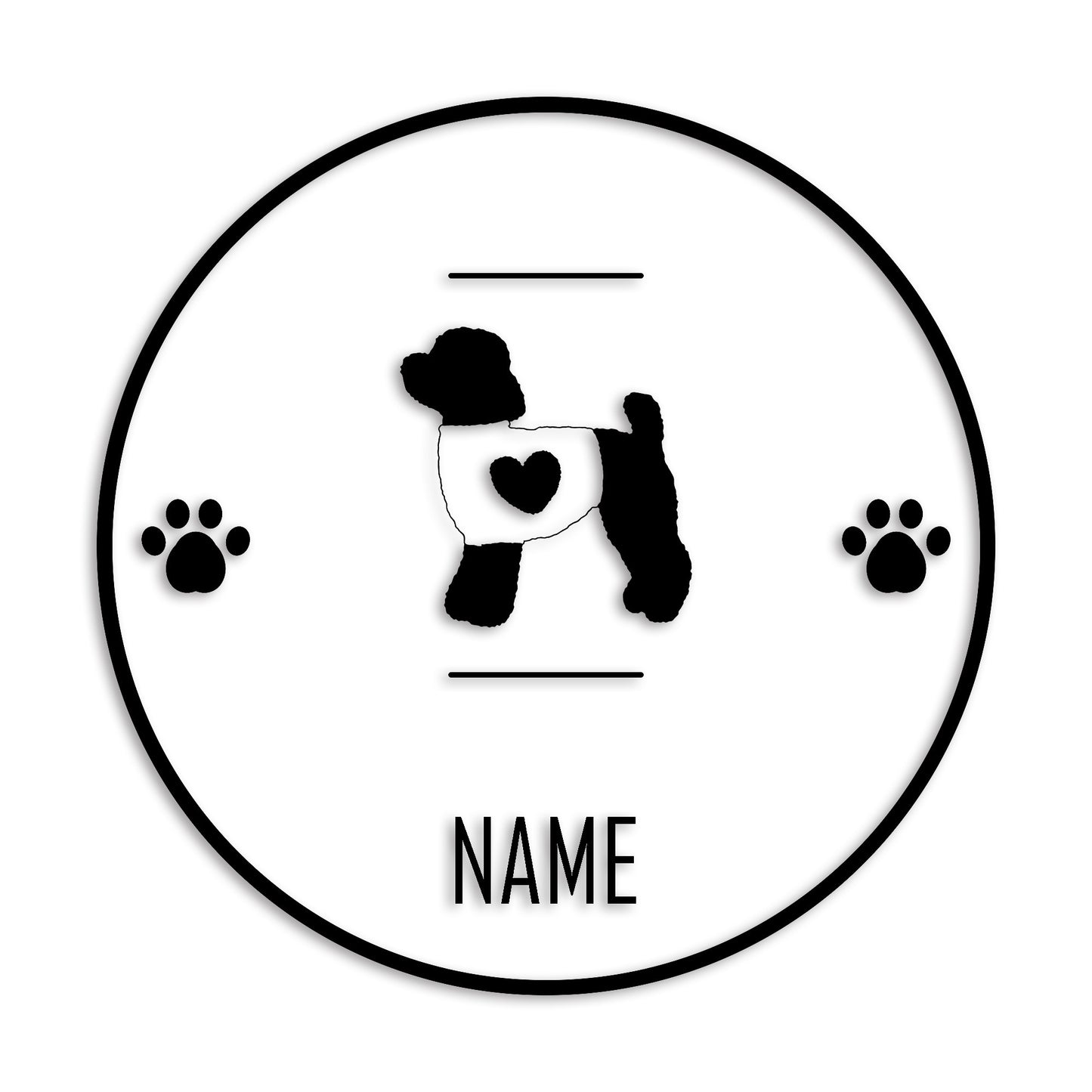 トイプードル 文字入れ可能 ペット 犬 カッティング ステッカー (st-143-55)