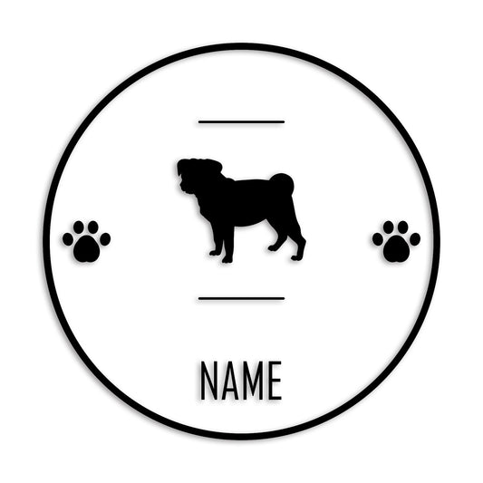 パグ 文字入れ可能 ペット 犬 カッティング ステッカー (st-143-65)