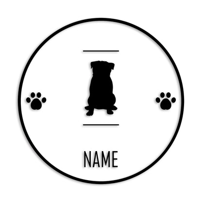 パグ 文字入れ可能 ペット 犬 カッティング ステッカー (st-143-66)
