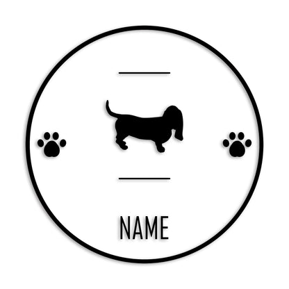 バセットハウンド 文字入れ可能 ペット 犬 カッティング ステッカー (st-143-68)