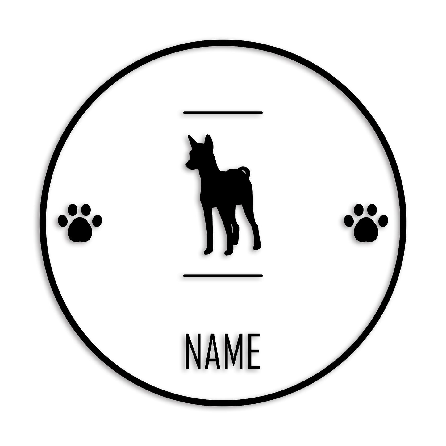 バセンジー 文字入れ可能 ペット 犬 カッティング ステッカー (st-143-72)