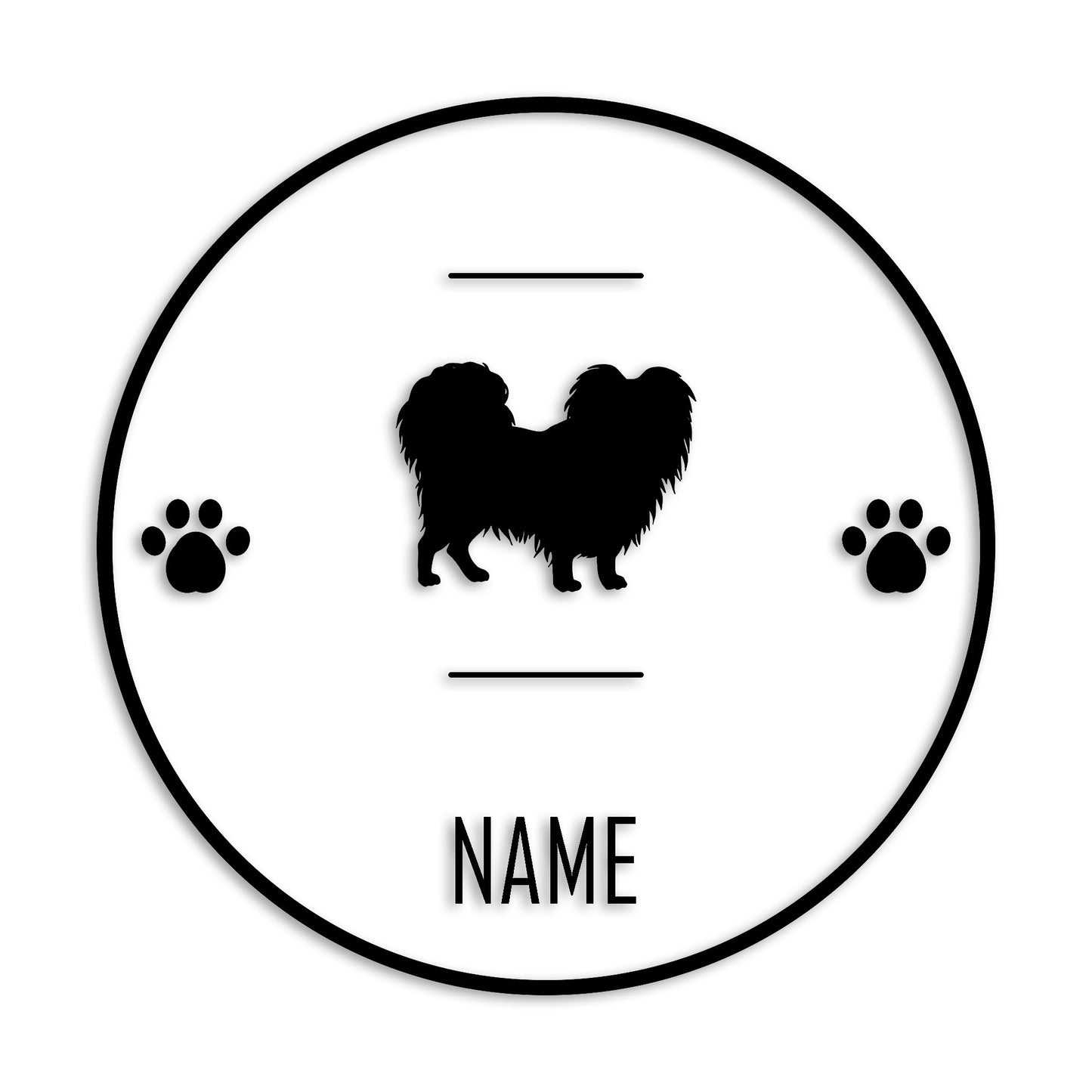 パピヨン 文字入れ可能 ペット 犬 カッティング ステッカー (st-143-74)