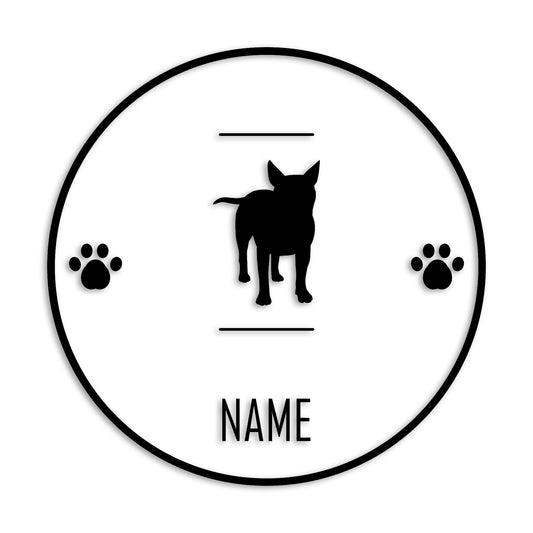 ブルテリア 文字入れ可能 ペット 犬 カッティング ステッカー (st-143-84)