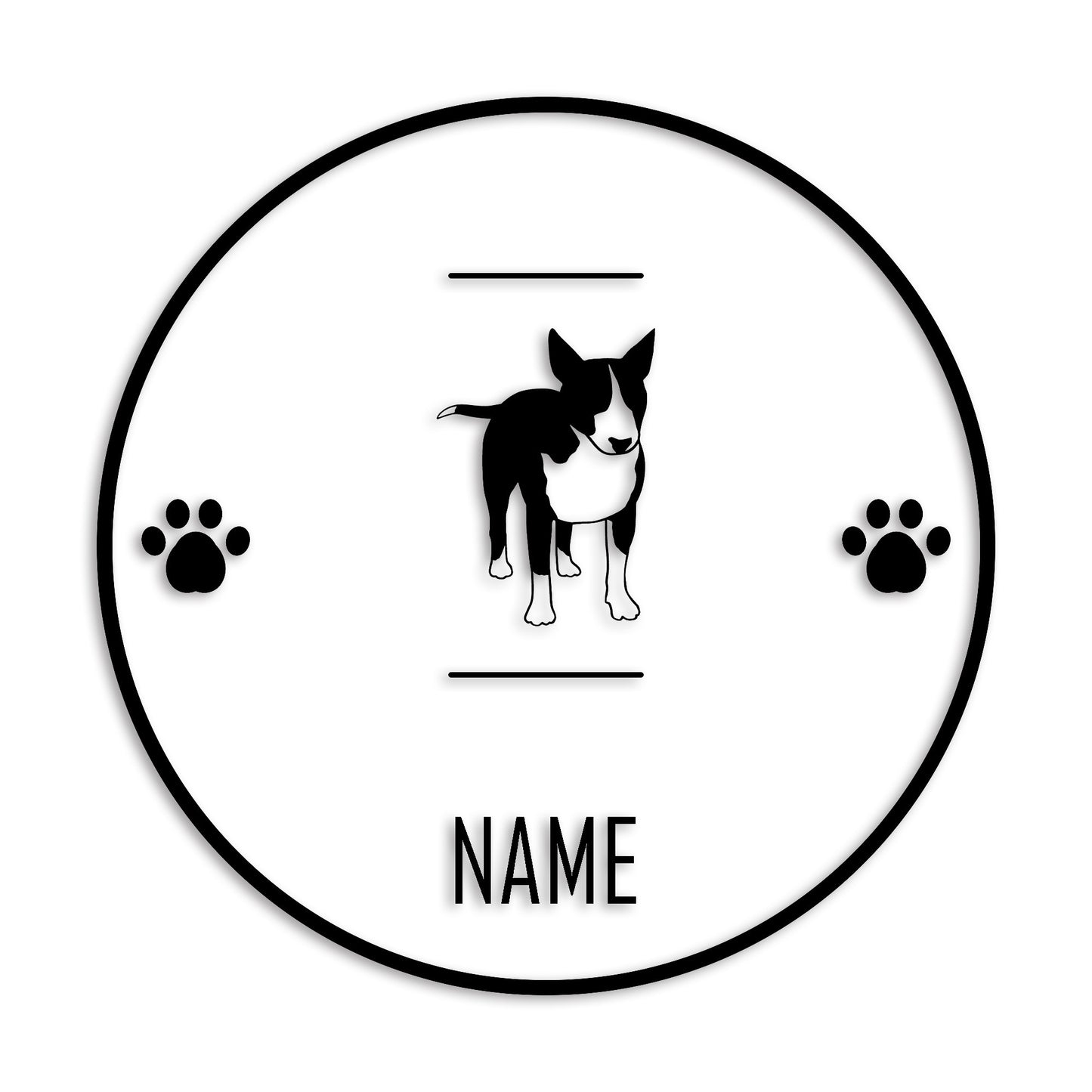 ブルテリア 文字入れ可能 ペット 犬 カッティング ステッカー (st-143-85)