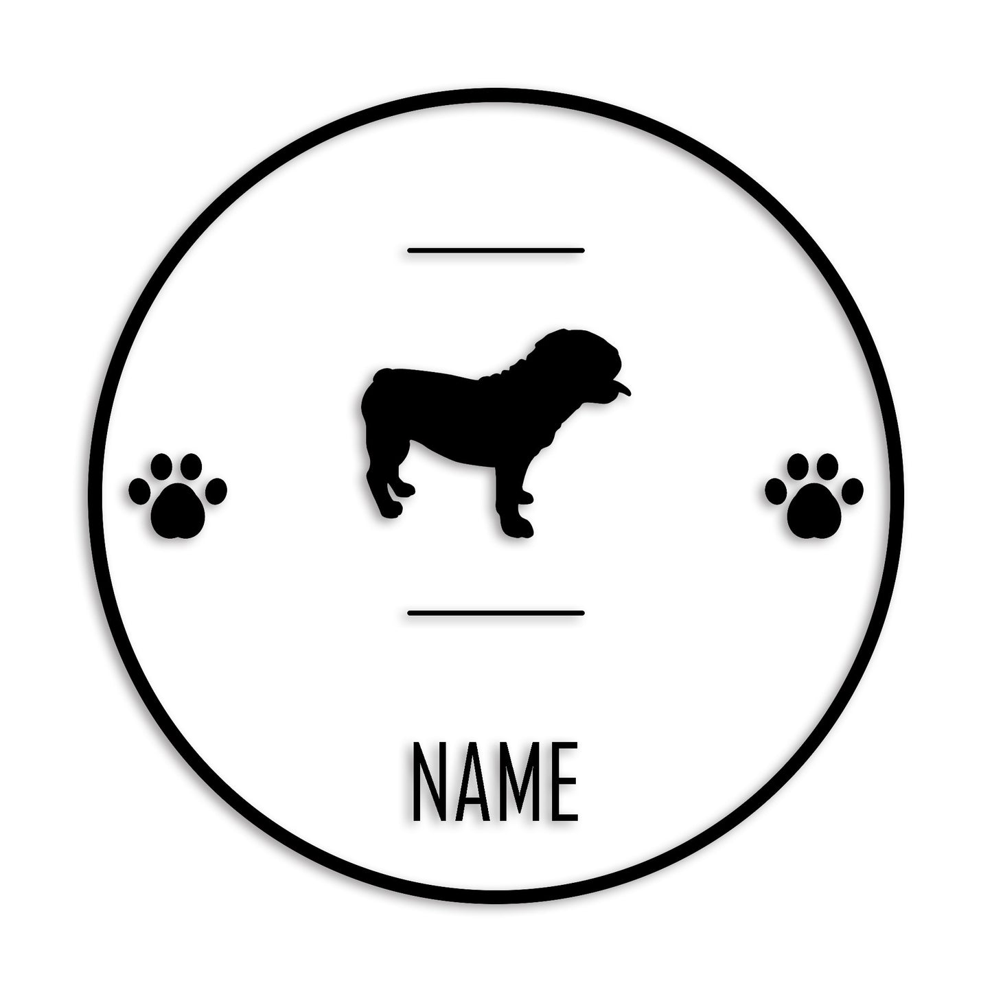 ブルドック 文字入れ可能 ペット 犬 カッティング ステッカー (st-143-87)