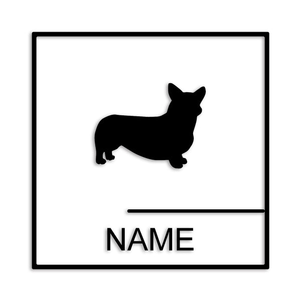 ウェルシュコーギー 文字入れ可能 カッティングステッカー st-144-11