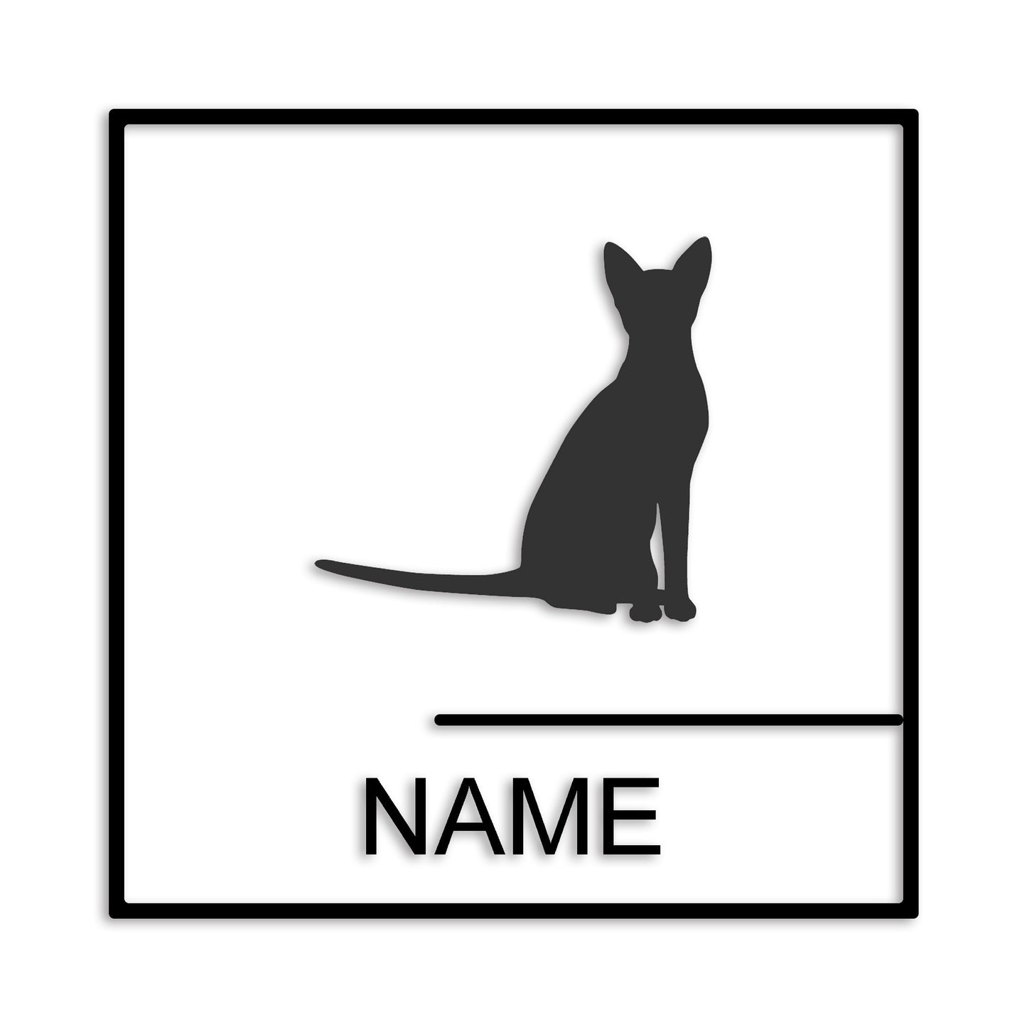 オリエンタル 文字入れ可能 ペット 猫 カッティング ステッカー (st-144-144)